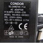CONDOR WPD-9300-230 Power Supply 9V 300mA 2.7VA