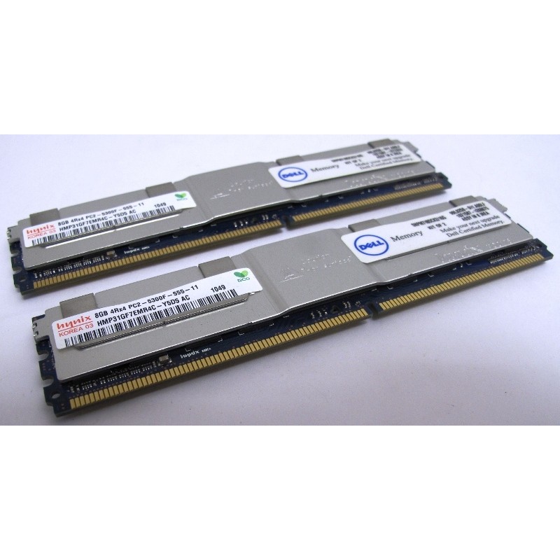 Mémoire 16GB Kit 2x8Gb 4Rx4 PC2-5300F ECC Dell SNPM788DCK2/16G 