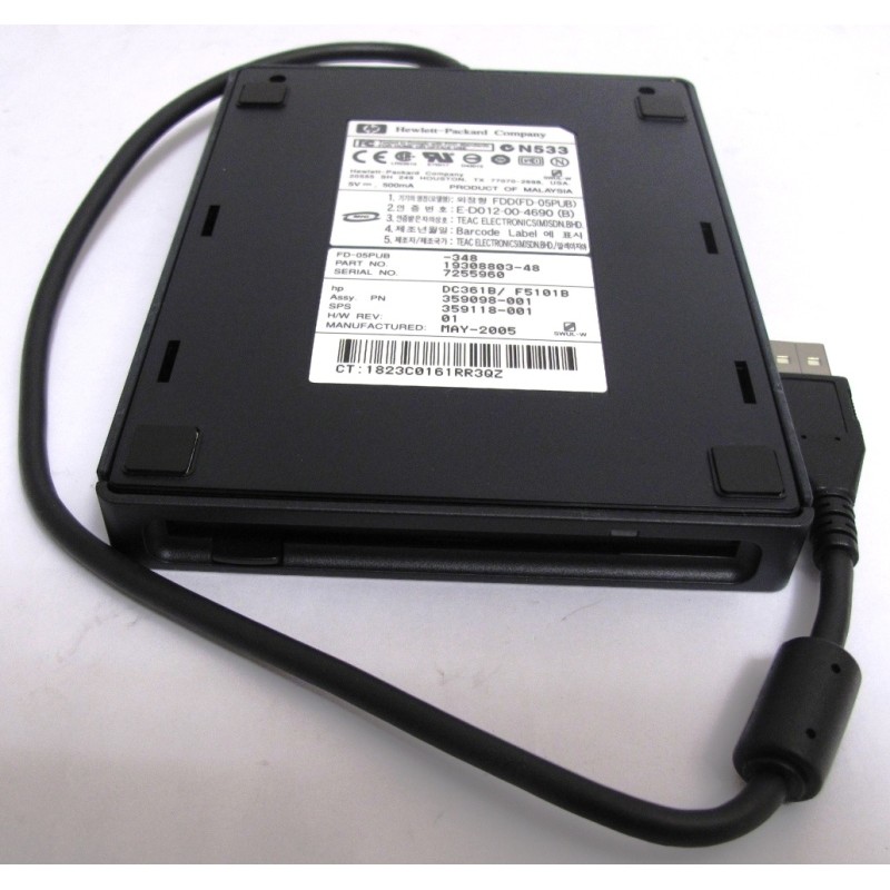 Lecteur de Disquette Externe USB HP DC361B USB Floppy Disk Drive 1.44 Mb 3.5"