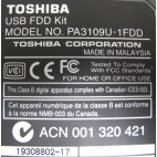 Toshiba PA3109U-1FDD Floppy Disk Drive USB 1.44Mb
