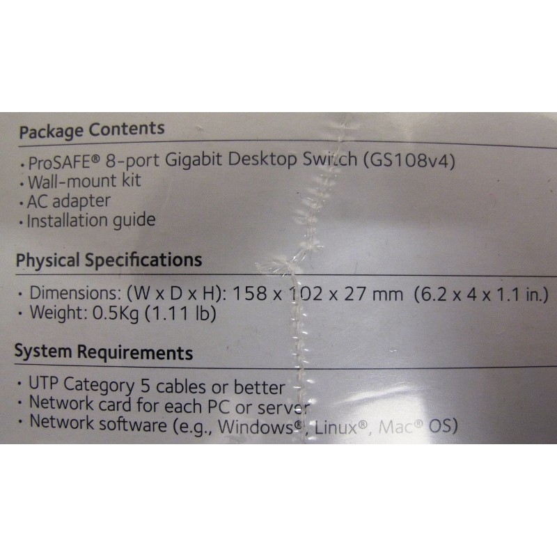 Switch Netgear GS108T V1 : Alimentation chargeur compatible