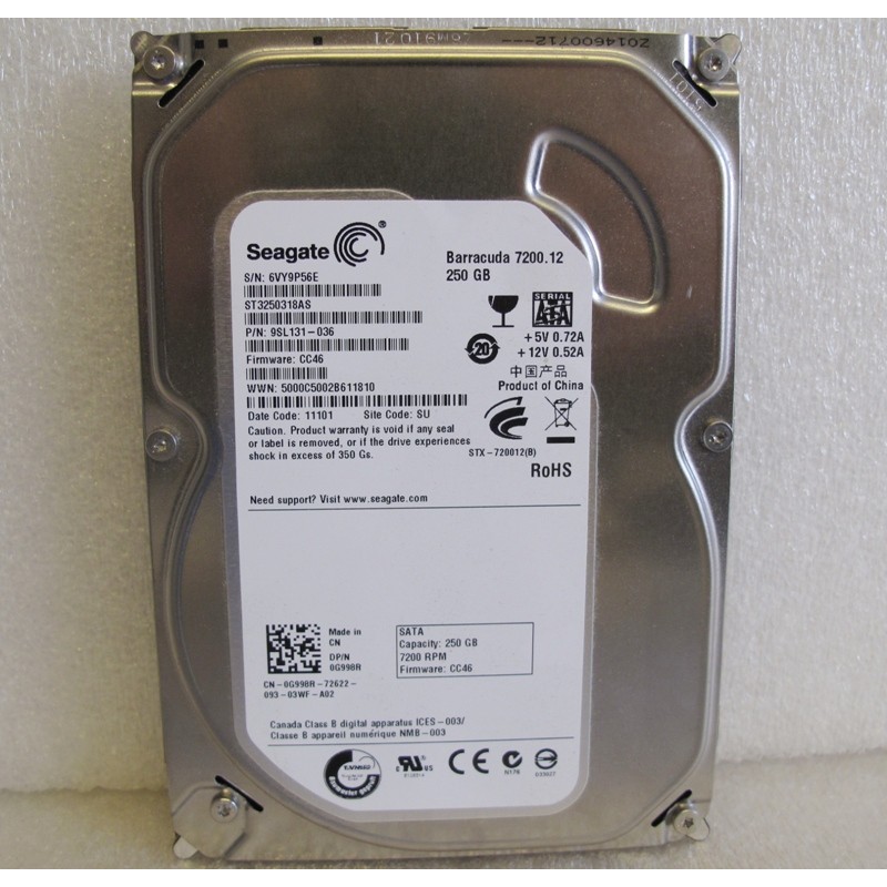 Disque dur de 250go SATA 3"5