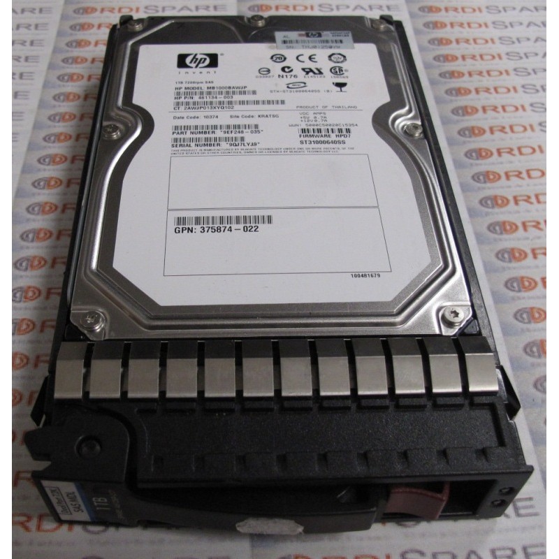 Disque HP 507613-001 1Tb SAS MDL 7.2k 3.5"