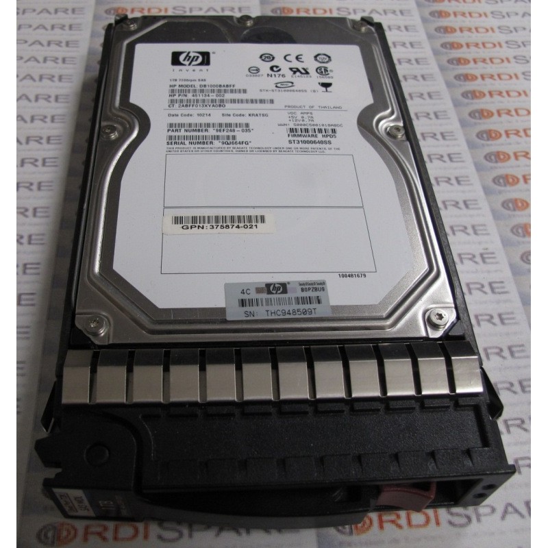 Disque HP 507613-001 1Tb SAS MDL 7.2k 3.5"