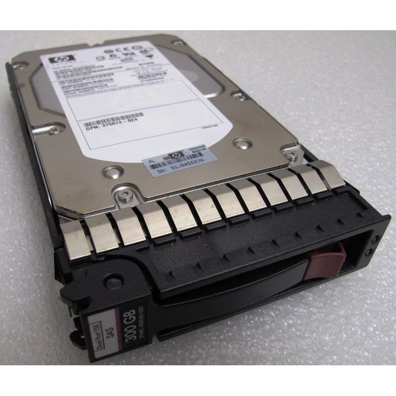 Disque 300Gb 15K SAS 3.5" 3Gbs HP 454228-002 model DF0300B8053 GPN 375874-024 ou 375874-013 SEAGATE ST3300656SS with Caddy