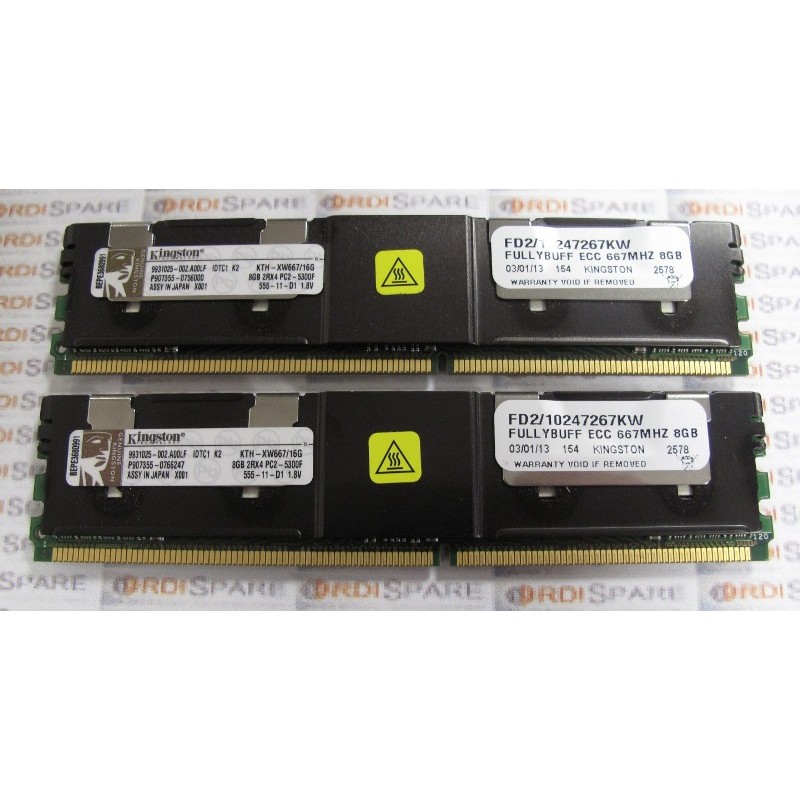 Kingston KTH-XW667/16Gb in Kit of 2 x 8Gb Memory Module DDR2 PC2-5300F ECC