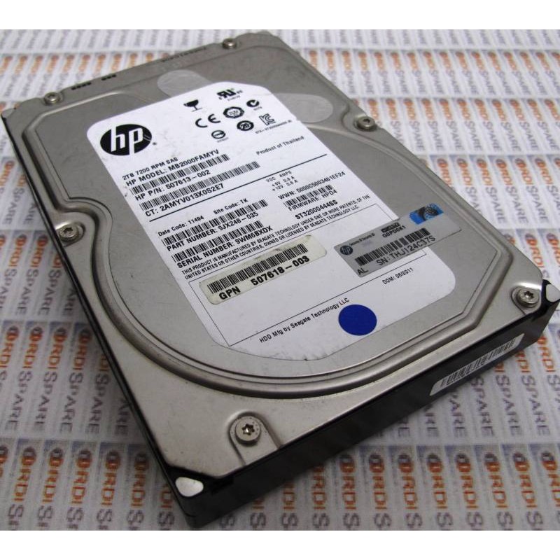 Disque HP 507613-002 2Tb SAS 7200t 3.5" ST32000444SS