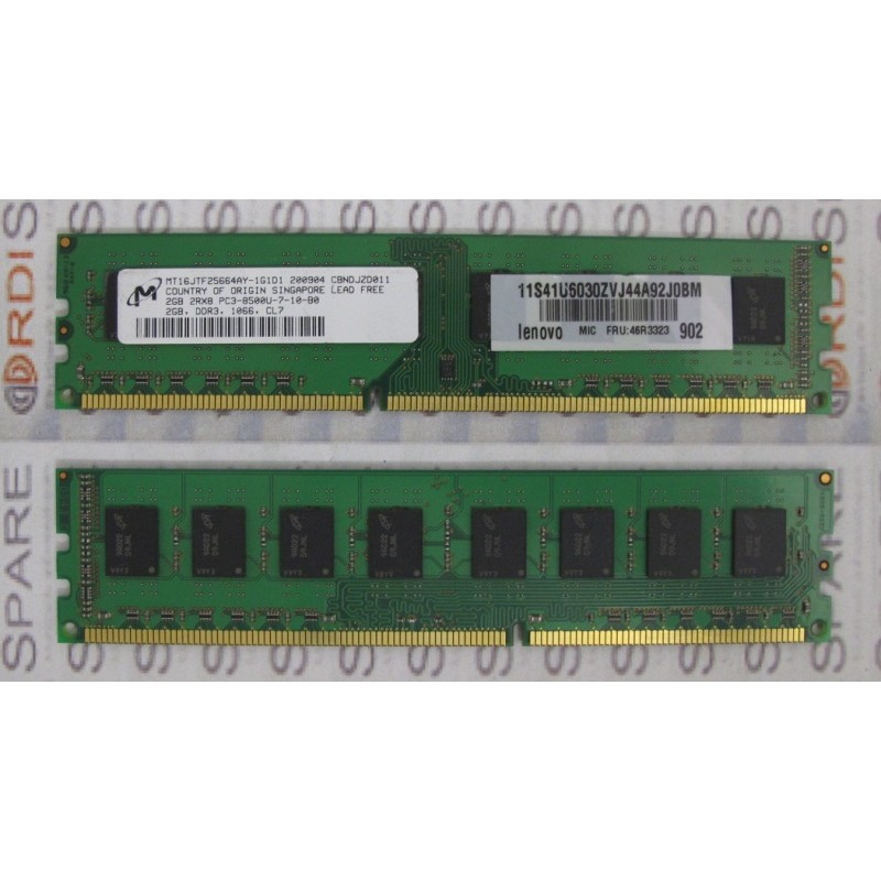 LENOVO 46R3323 2Gb DDR3 PC3-8500U Mémoire Micron MT16JTF25664AY 