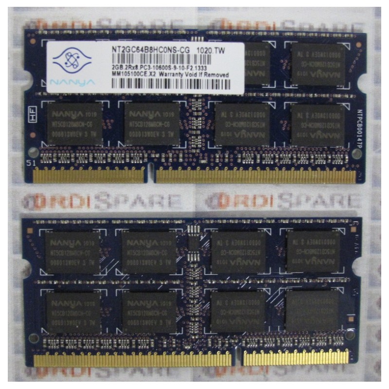 Mémoire 2Gb PC3-10600S SoDimm NANYA NT2GC64B8HC0NS-CG