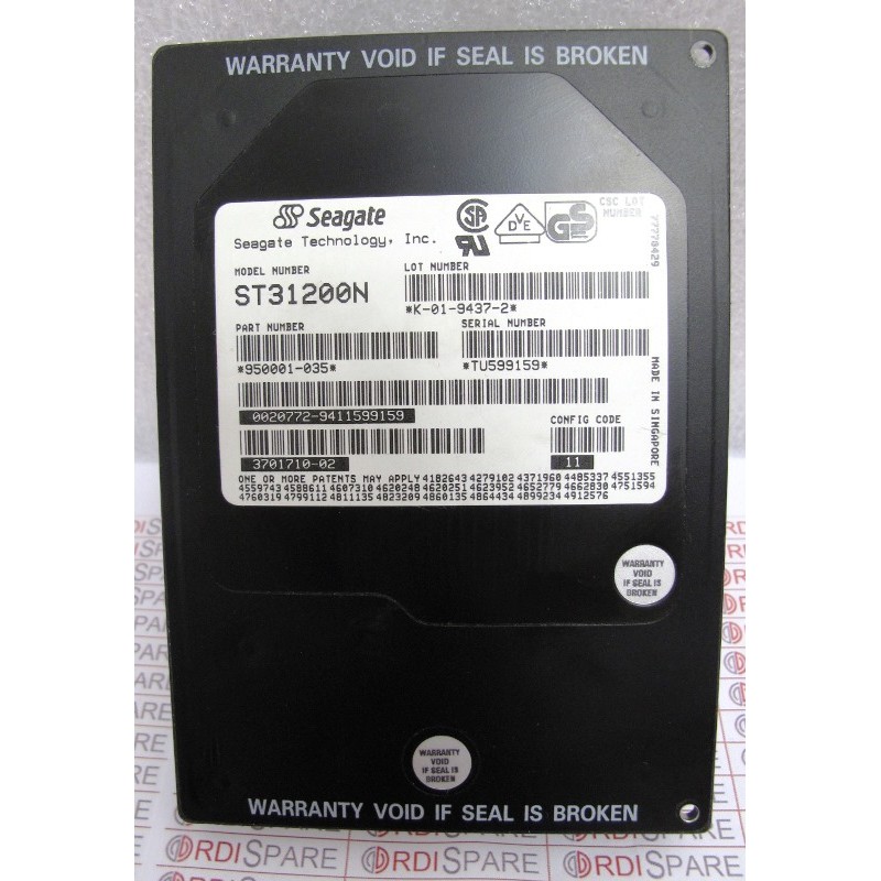 Disque 1.05Go 5400RPM SCSI Narrow SINGLE ENDED FAST SCSI 50-pin SEAGATE ST31200N SUN 370-1710