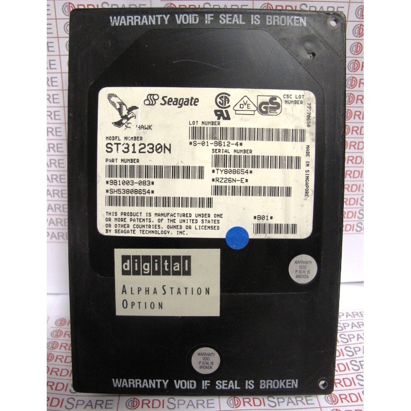 Disque 1.05Go 5400RPM SCSI Narrow 50-pin SEAGATE ST31230N DEC RZ26N-E
