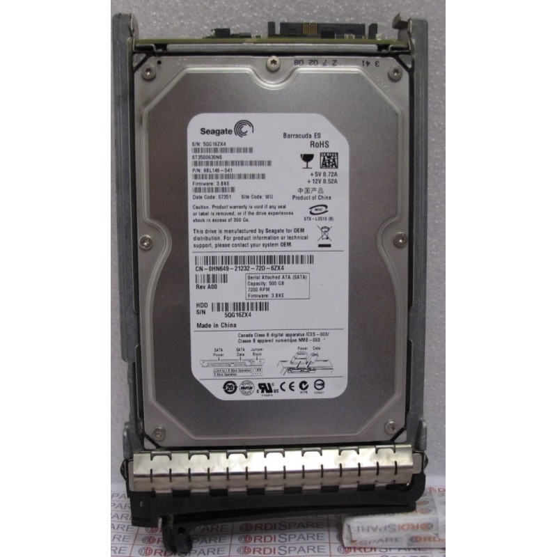 Seagate ST3500630NS 500Gb Sata 7200t  Dell 0HN649 HDD with Powervault MD1000 Tray