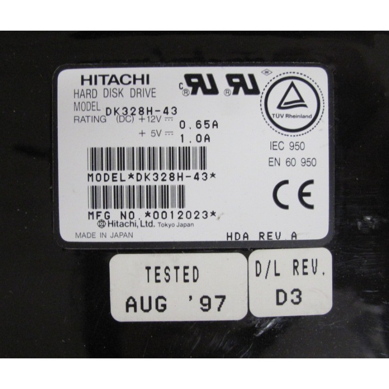 Disque 4.3Gb SCSI3 narrow  50-Pin 3.5''  Hitachi DK328H-43