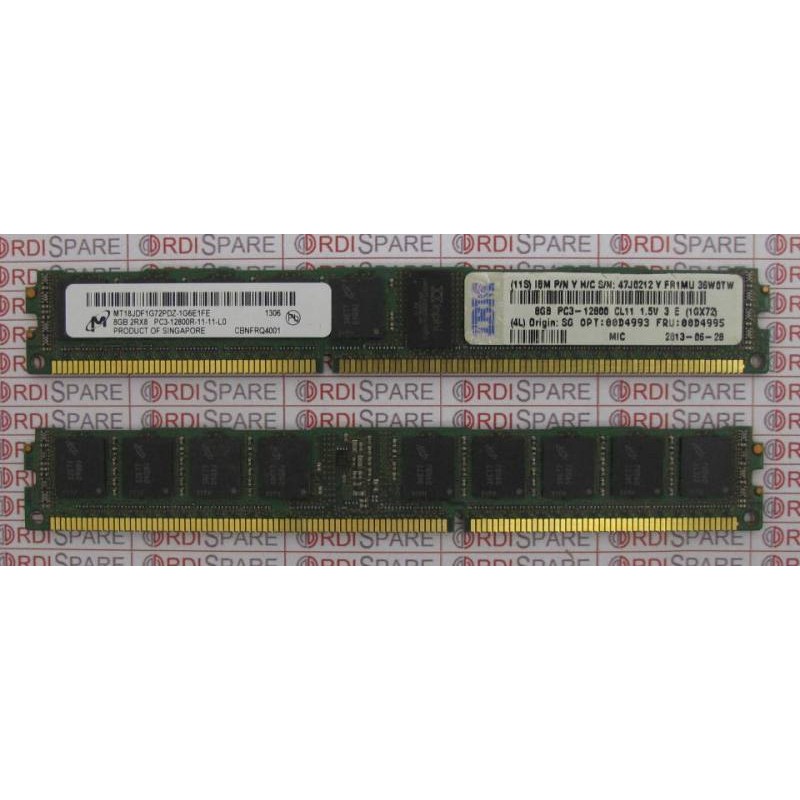 8Gb 2Rx8 PC3-12800R Memory Module Micron MT18JDF1G72PDZ-1G6E1FE IBM 47J0212