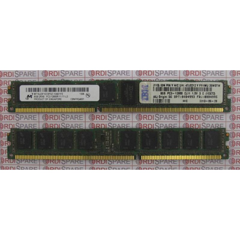 Mémoire 8Gb 2Rx8 PC3-12800R  IBM 47J0212 FRU 00D4995 00D4993 Micron MT18JDF1G72PDZ-1G6E1FE