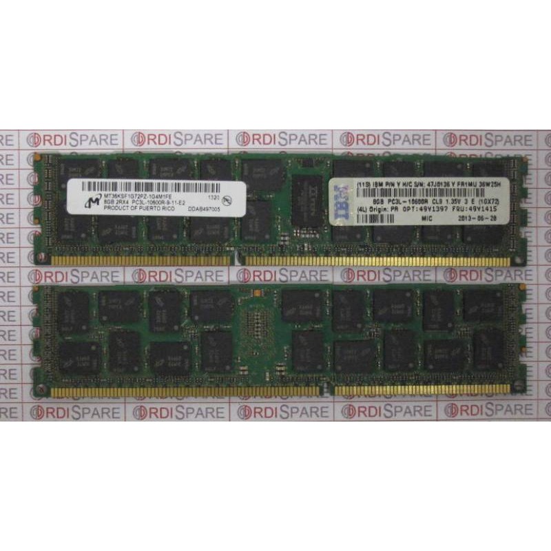 Mémoire 8Gb 2Rx4 PC3L-10600R Micron MT36KSF1G72PZ-1G4M1FE ECC IBM 49Y1397