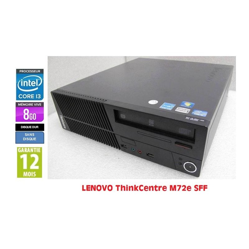 PC Lenovo ThinkCentre M72e SFF Intel Core I3 2120 3.3GHz 8Go sans Disque_DVI 6xUSB