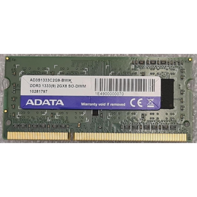 ADATA SoDimm 2GB PC3-10600 DDR3-1333MHz DDR3 So Dimm memory module