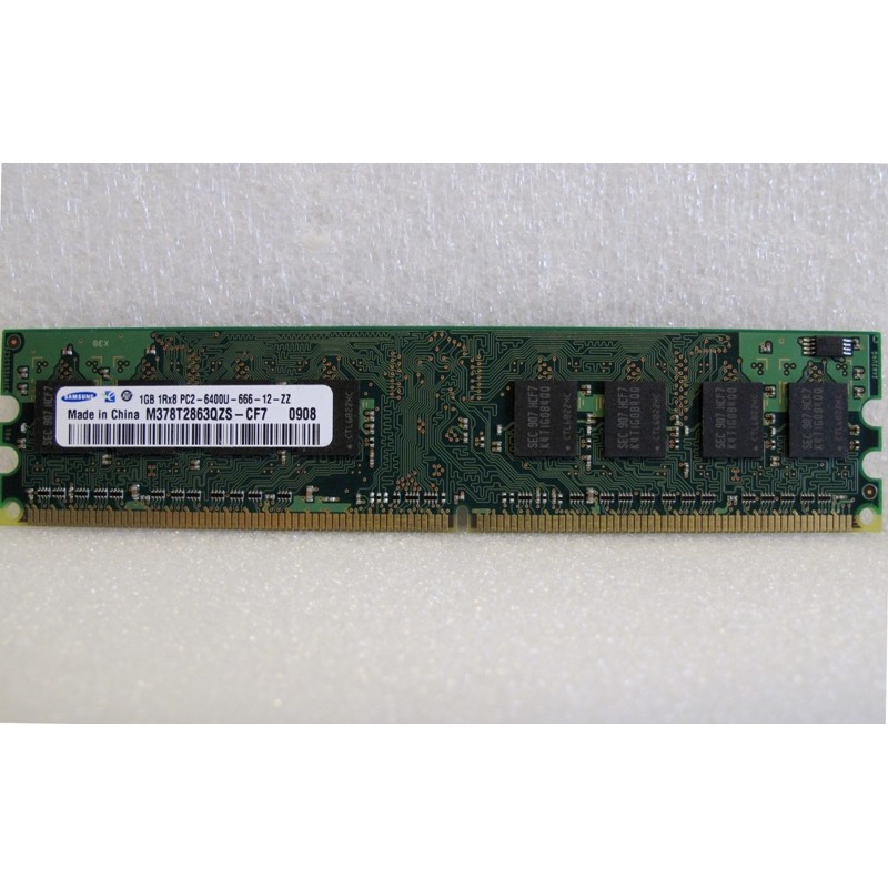 1Gb DDR2 1Rx8 PC2-6400U Non ECC Samsung M378T2863QZS-CF7