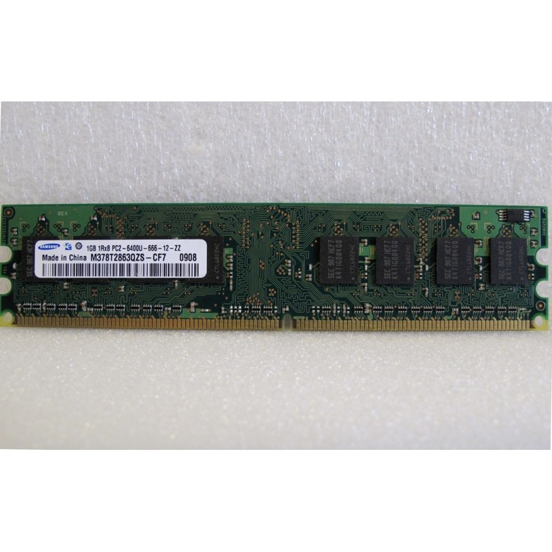 Mémoire 1Go 1Rx8 PC2-6400U Non ECC DDR2 Samsung M378T2863QZS-CF7 Mémoire 1Go 1Rx8 PC2-6400U Non ECC DDR2 Samsung M378T2863QZS-CF7