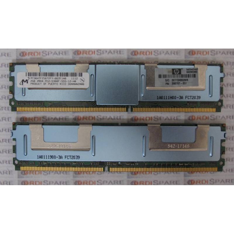 Mémoire 2Gb 2Rx4 PC2-5300F Micron MT36HTF25672FY-667F1N8  HP 398707-051