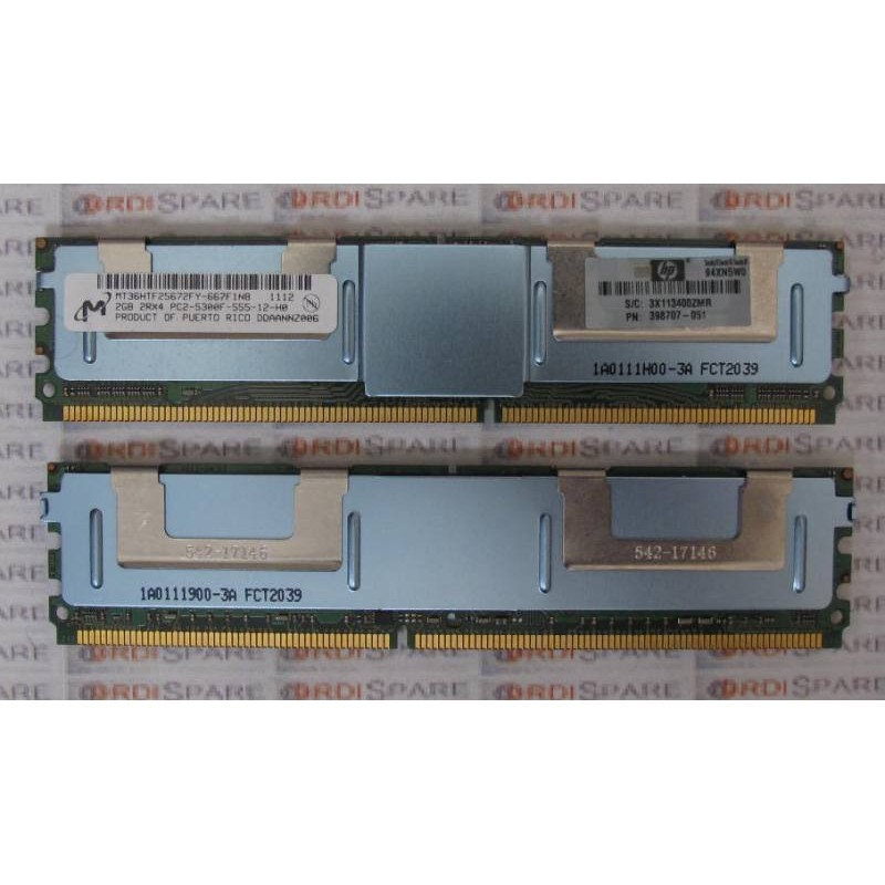 RAM 2Gb 2Rx4 PC2-5300F Micron MT36HTF25672FY-667F1N8  HP 398707-051
