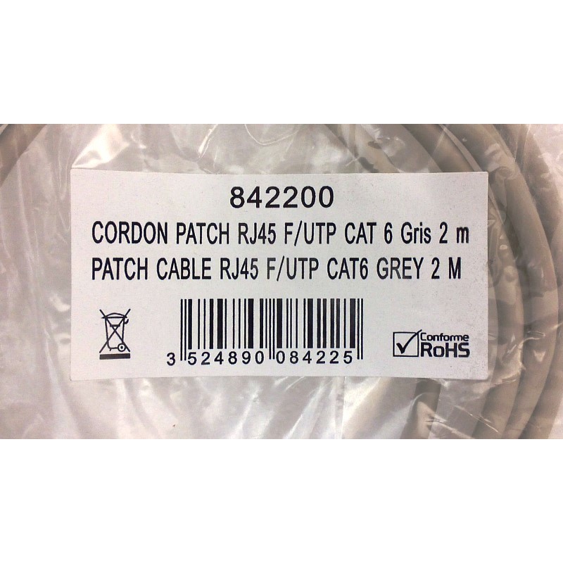 NEW network cable J45 Cat 6 F/UTP 2m - 842200