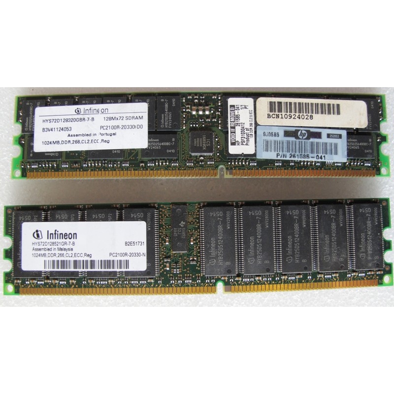 Mémoire Infinéon HYS72D128320GBR-7-B 1Go PC-2100R ECC