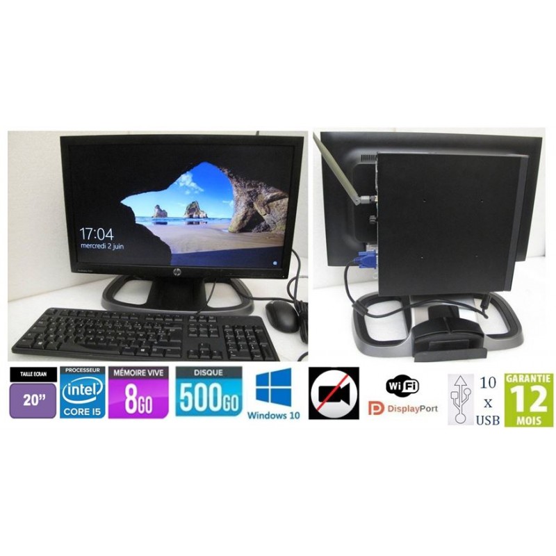 HP EliteDesk 800 G1 USDT Core i5 4570S 2.90GHz 8Gb RAM 500Gb HDD LCD monitor 20''_2xDP 10xUSB WIFI