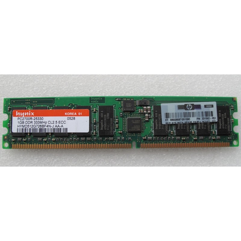 1Gb DDR 333Mhz ECC PC2700R HP 331562-051 Hynix HYMD512G726BF4N