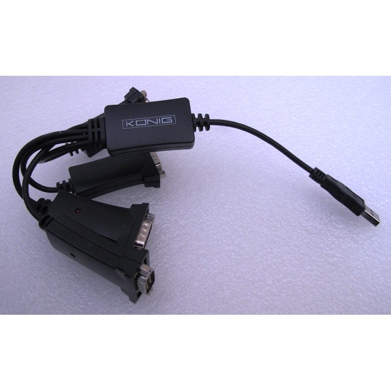  KÖNIG CMP-USBSER20 Konig USB mâle adapter to 4 x Serial Port SUB-D9 pin males (RS232)