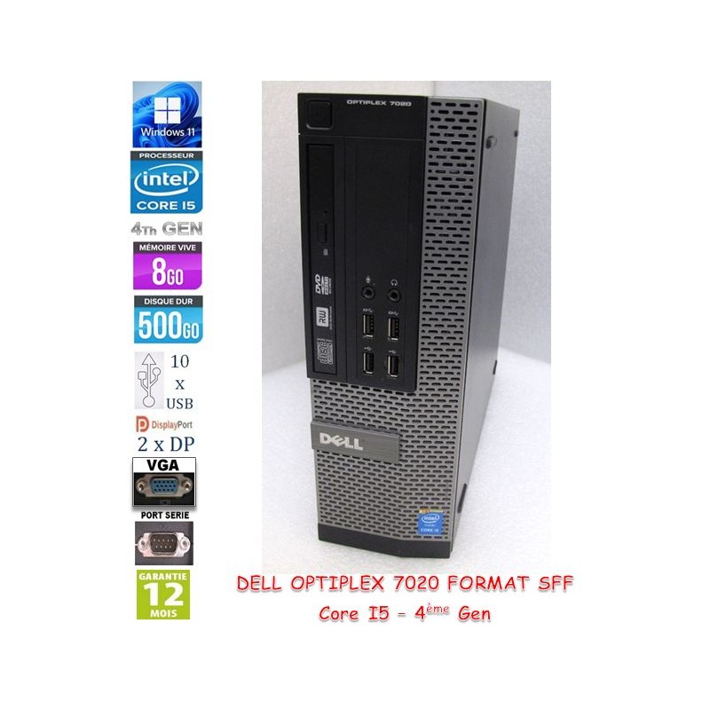 PC DELL Optiplex 7020 SFF Intel core i5-4590 3,30GHz QC 8Gb RAM HDD 500Gb Win11 pro 64bits_10xUSB, 2xDP,VGA, RS232