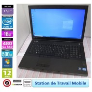 Laptop DELL Precision M6700 Core I7-3740QM 2.70GHz 16GB RAM 480GB SSD 500GB HDD K3000M W10 17''