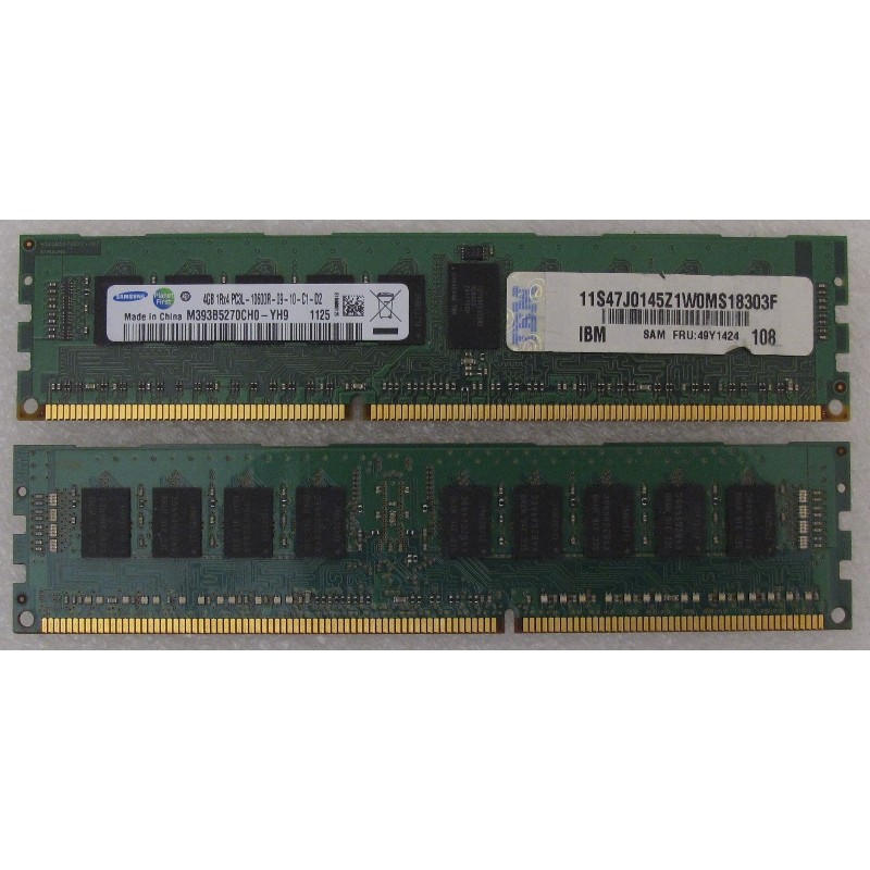 4Gb 1Rx4 PC3L-10600R Memory Module IBM 49Y1424 Samsung M393B5270CH0-YH9