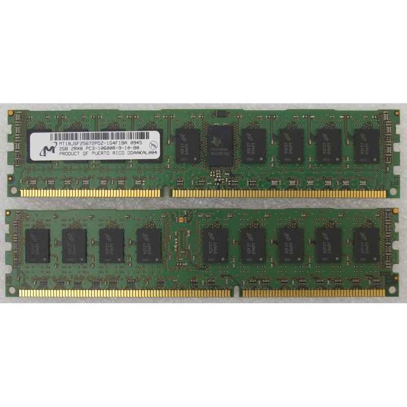 2Gb 2Rx8 PC3 10600R Memory Module HP 500202-061 Micron MT18JSF25672PDZ-1G4F1DD