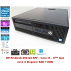 PC HP ProDesk 600 G2 SFF Core i3-6320 3.90GHz 8Gb RAM Disque 1To SSD128Go W11pro_10xUSB, 2xDP, VGA, RJ45, RS232