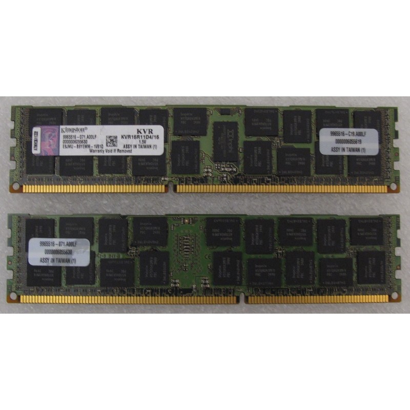 Mémoire 16Gb 2Rx4 PC3-12800 DDR3-1600MHz  ECC Kingston KVR16R11D4/16