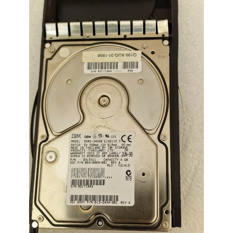 HDD 4Gb 7200RPM SCSI SCA 80pin 3.5" for O2 and Octane SGI 064-0089-001 SGI 013-2434-001 IBM DDRS-34560 IBM 03L5311