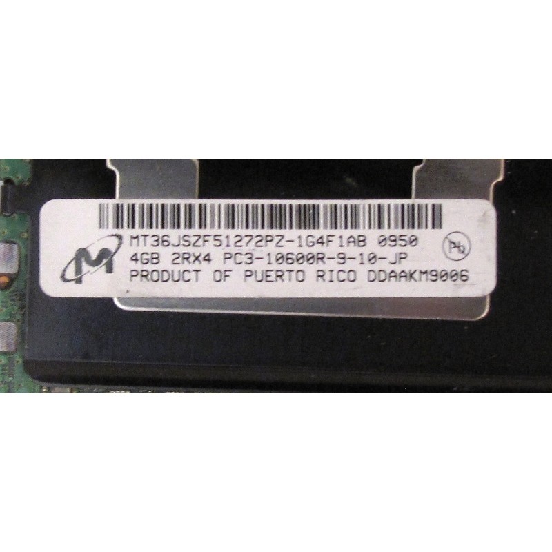 Mémoire 4Gb 2Rx4 PC3-10600R Micron MT36JSZF51272PZ-1G4F1AB