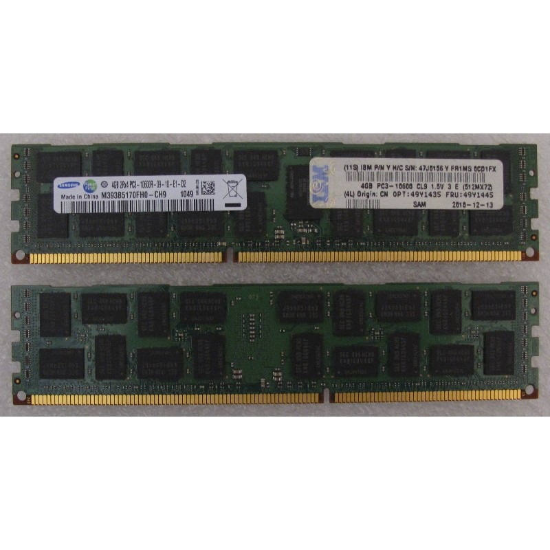 Mémoire 4Gb 2Rx4 PC3-10600R IBM 49Y1445 - SAMSUNG M393B5170FH0