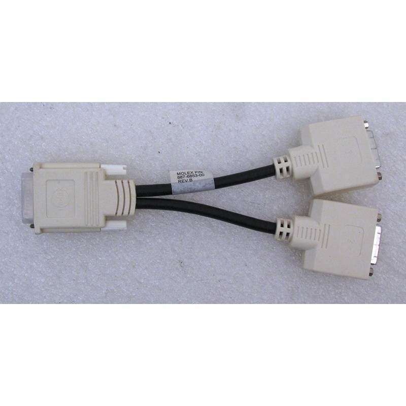 Molex 887-6853-00 DMS-59 Male To Dual DVI Female Y Splitter Cable Part Number 887-6853-00