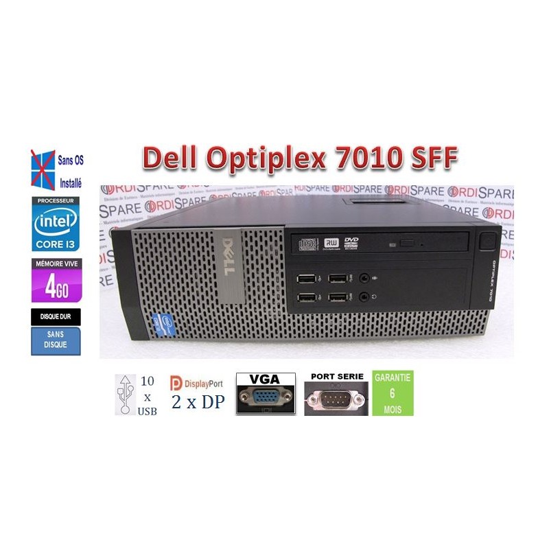 PC DELL Optiplex 7010 SFF Intel core i3 4Go RAM - NO HARD DISK DRIVE - NO SYSTEM