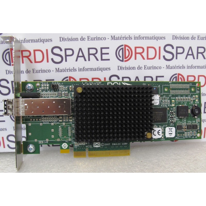 Carte Réseau PCI Express 1-port 8Gb Fibre-Channel HBA HP AJ762-63003 HP 697889-001 - EMULEX LPE12000 EMU-P001219