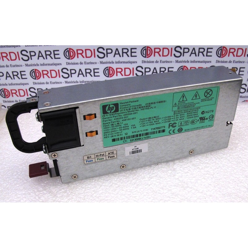 Power Supply 1200W 200-240V 7.8A PSU HP 490594-001 HP 438203-001 HP 498152-001 Model HSTNS-PL11 PS-2122-1CB-LF