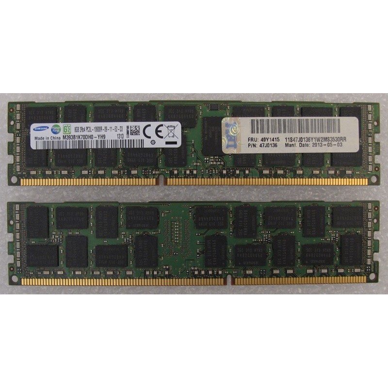 8Gb 2Rx4 PC3L-10600R Memory module IBM 47J0136 FRU 49Y1415 - Samsung M393B1K70DH0-YH9