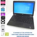 12.5'' Laptop Dell Latitude E7240 Core i5-4200u CPU 1.60GHz  8GB RAM SSD mSATA  128GB W11pro 64Bits HDMI - NO Webcam