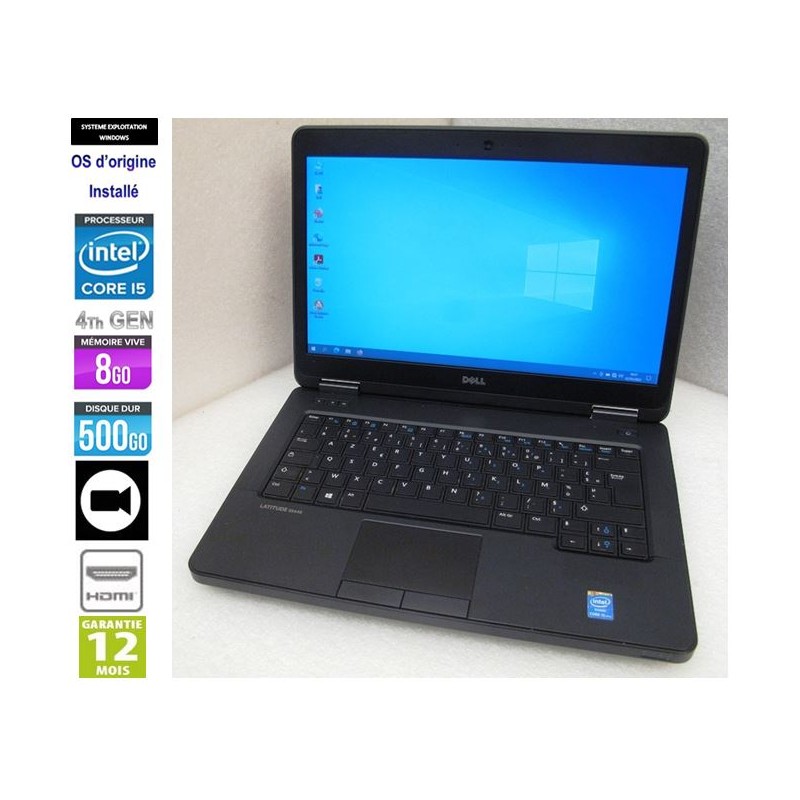 PC portable 14'' Dell Latitude E5440 Core i5-4300U 1.90GHz 8GB RAM SATA 500GB Windows HDMI  Webcam 