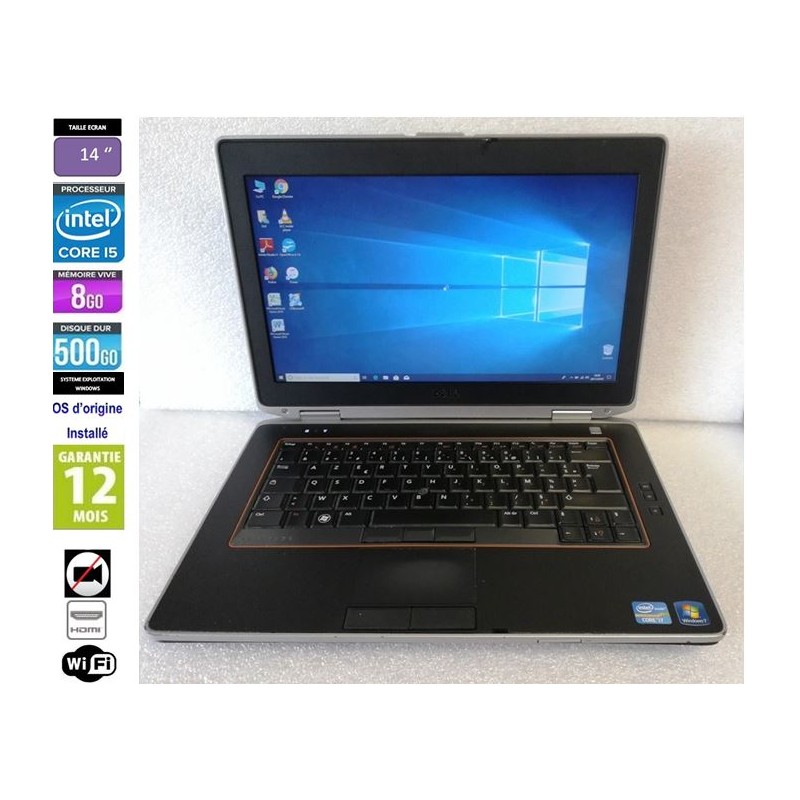 Laptop 14'' Dell Latitude E6420 Core I5-2520M 2,5Ghz 8Go RAM 500Go SATA Windows DVD - NO Webcam
