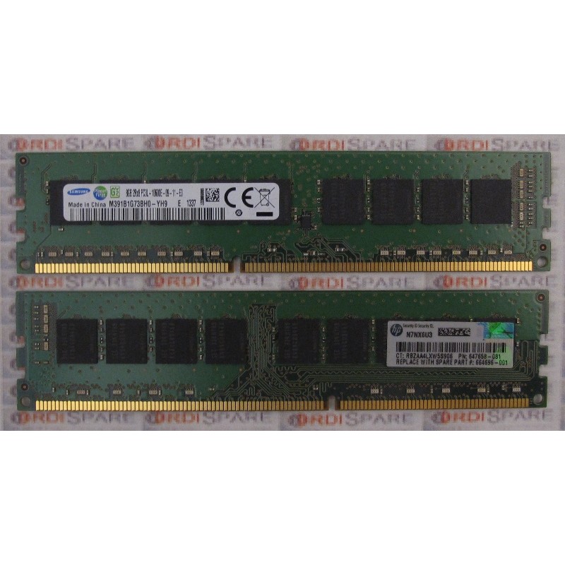 Mémoire 8Gb 2Rx8 PC3L-10600E DDR3-1333MHz HP 647658-081 - Samsung M391B1G73BH0-YH9