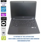 Portable Ultrabook Dell Latitude E7450 Core i5-5300U 2.30Ghz 8Go RAM msata 128go RAM W11 WEBCAM HDMI miniDP 14''